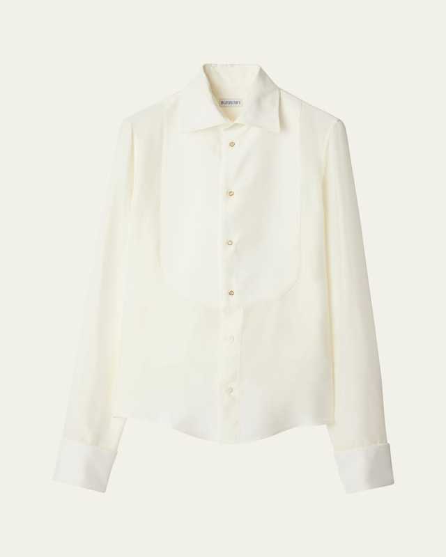 Bib Silk Button-Down Shirt